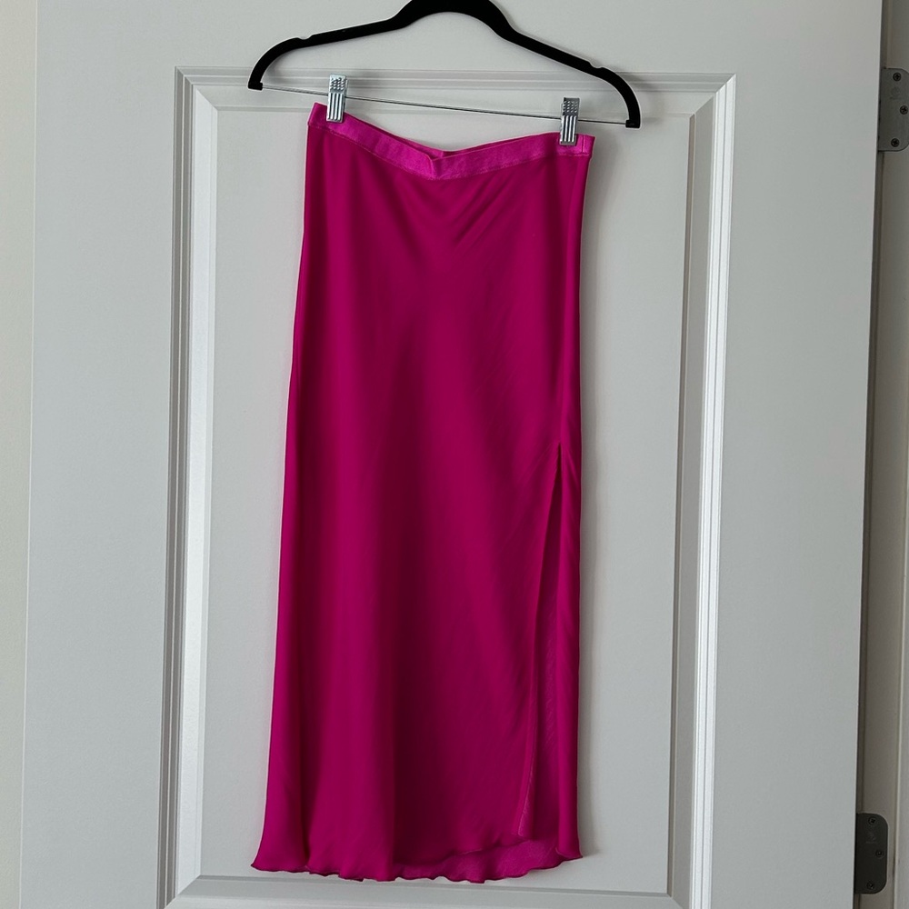 Free People Hot Pink Satin Midi